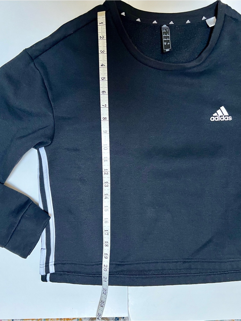 Adidas 3-striped black sweatshirt, L - Picture 10 of 14